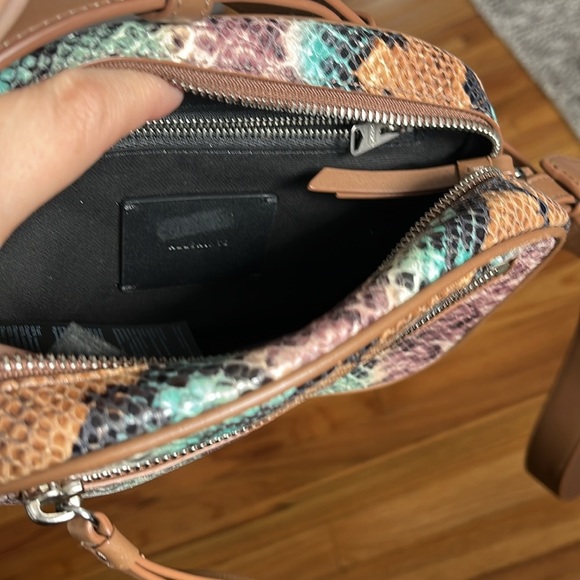 ALL SAINTS snake print bum bag Fanny pack belt bag python green & blue - Picture 4 of 8